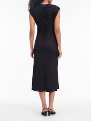 Calvin Klein Black Heavy Shine Viscose Shift Dress - Image 2 of 5