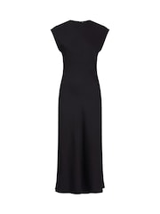 Calvin Klein Black Heavy Shine Viscose Shift Dress - Image 4 of 5