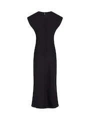 Calvin Klein Black Heavy Shine Viscose Shift Dress - Image 5 of 5