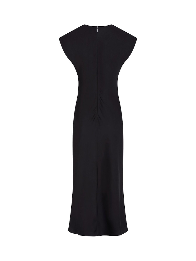 Calvin Klein Black Heavy Shine Viscose Shift Dress - Image 5 of 5 Calvin Klein Black Heavy Shine Viscose Shift Dress - Image 5 of 5
