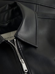 Calvin Klein Black Faux Leather Zip Jacket - Image 4 of 4