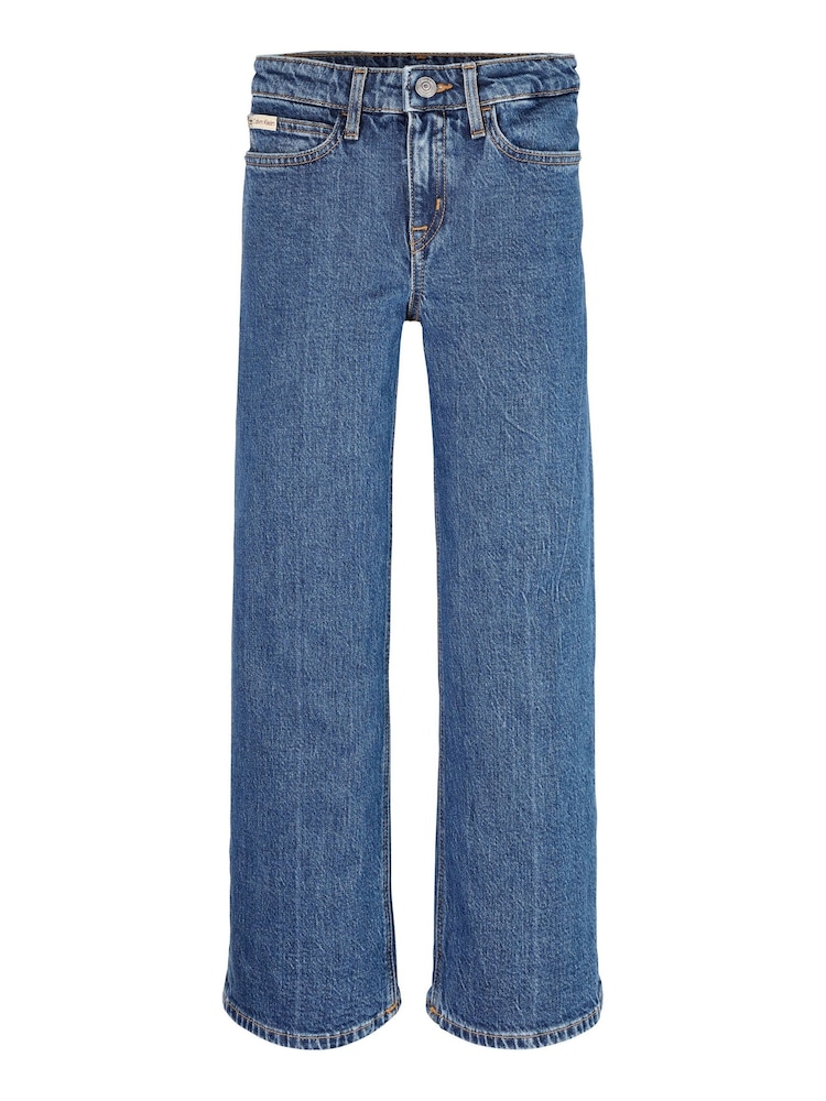 Calvin Klein Blue Relaxed Selvedge High Rise Wide Leg Jeans - Image 1 of 2