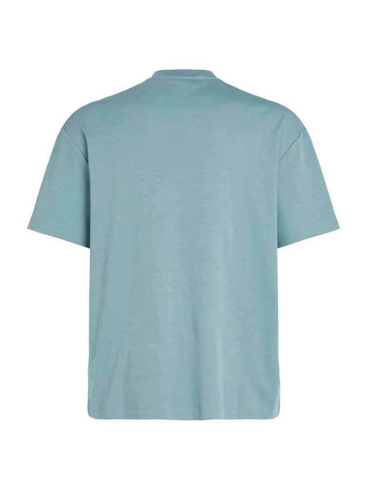 Calvin Klein Blue Nano Logo 100% Cotton T-Shirt - Image 6 of 6