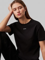 Calvin Klein Black Regular Fit Nano Logo 100% Cotton T-Shirt - Image 3 of 7