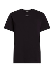 Calvin Klein Black Regular Fit Nano Logo 100% Cotton T-Shirt - Image 5 of 7