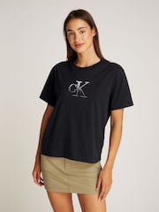 Calvin Klein Black 100% Cotton Embroidered Monologo T-Shirt - Image 1 of 7