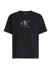 Calvin Klein Black 100% Cotton Embroidered Monologo T-Shirt - Image 5 of 7