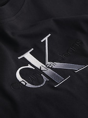 Calvin Klein Black 100% Cotton Embroidered Monologo T-Shirt - Image 7 of 7