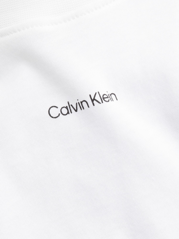 Calvin Klein White Regular Fit Nano Logo 100% Cotton T-Shirt - Image 7 of 7