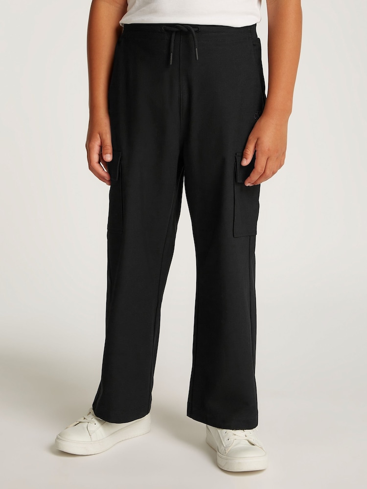 Calvin Klein Black Knit Skater Trousers - Image 1 of 5