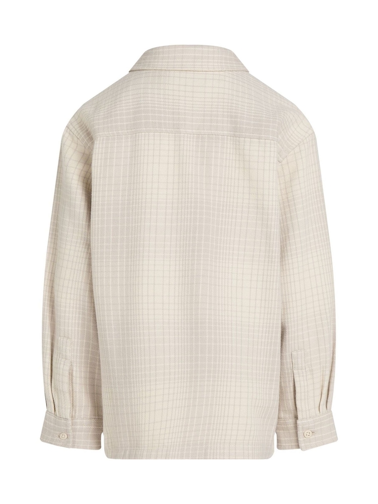 Calvin Klein Nude Relaxed 100% Cotton Check Overshirt - Image 5 of 5