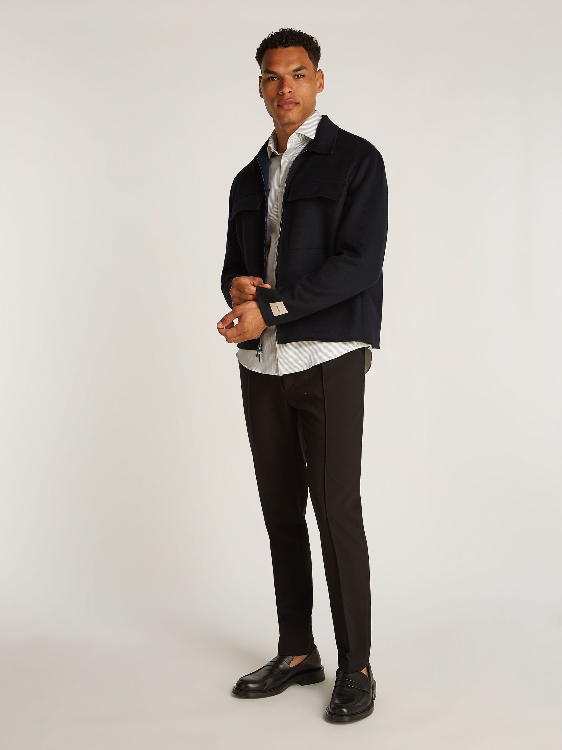 Buy Calvin Klein Black Regular Fit Zip Wool Jacket from Next USA