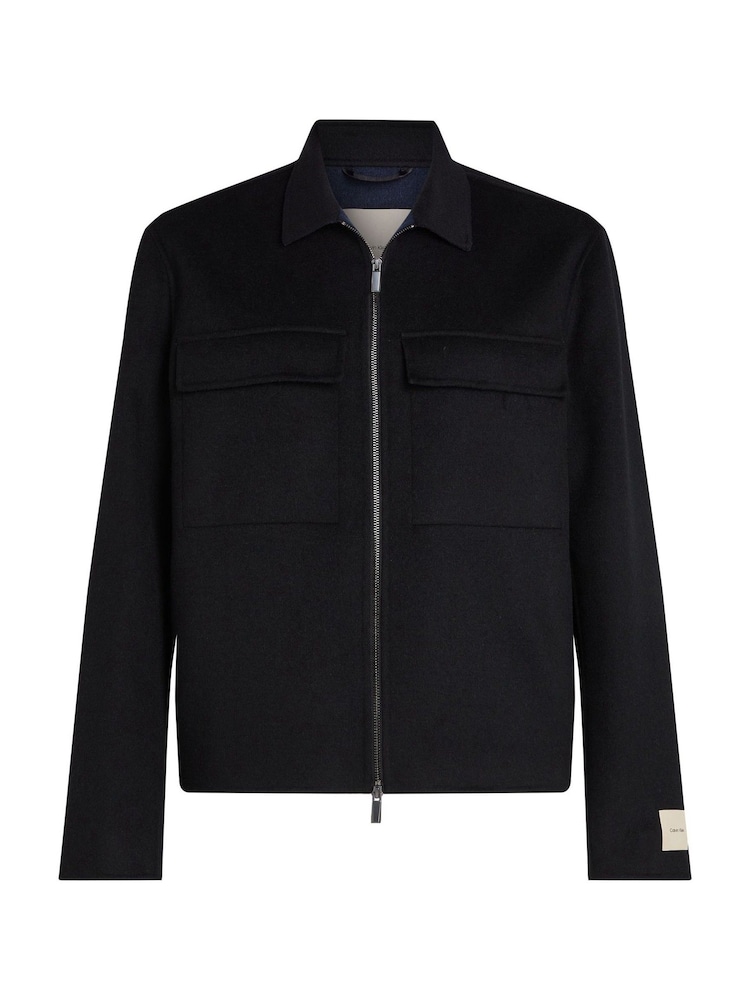 Calvin Klein Black Regular Fit Zip Wool Jacket - Image 6 of 6 Calvin Klein Black Regular Fit Zip Wool Jacket - Image 6 of 6