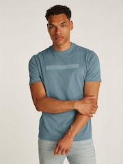 Calvin Klein Blue 100% Cotton Embroidered T-Shirt - Image 1 of 6