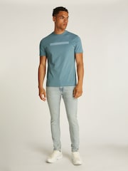 Calvin Klein Blue 100% Cotton Embroidered T-Shirt - Image 4 of 6