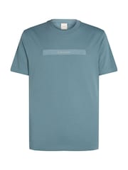 Calvin Klein Blue 100% Cotton Embroidered T-Shirt - Image 5 of 6