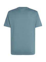 Calvin Klein Blue 100% Cotton Embroidered T-Shirt - Image 6 of 6