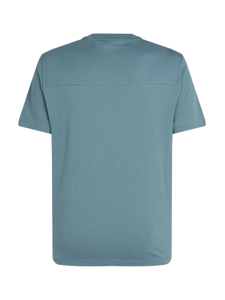 Calvin Klein Blue 100% Cotton Embroidered T-Shirt - Image 6 of 6