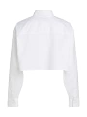 Calvin Klein White Cropped 100% Cotton Oxford Shirt - Image 3 of 3