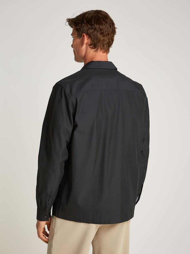 Calvin Klein Black Boxy Cotton Blend Overshirt - Image 2 of 6