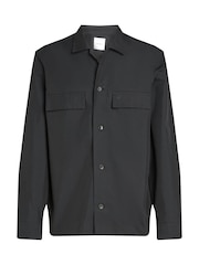 Calvin Klein Black Boxy Cotton Blend Overshirt - Image 5 of 6