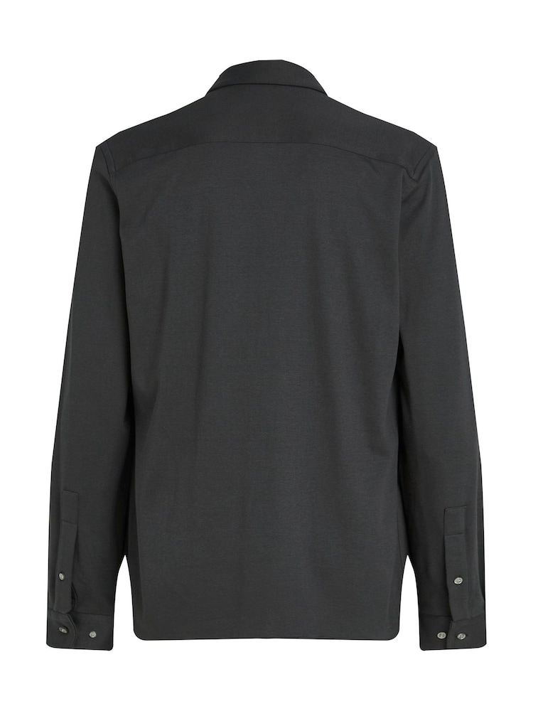 Calvin Klein Black Boxy Cotton Blend Overshirt - Image 6 of 6 Calvin Klein Black Boxy Cotton Blend Overshirt - Image 6 of 6