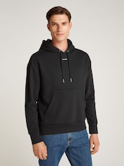 Calvin Klein Black Relaxed Hoodie With Nano Logo - Image 1 of 6