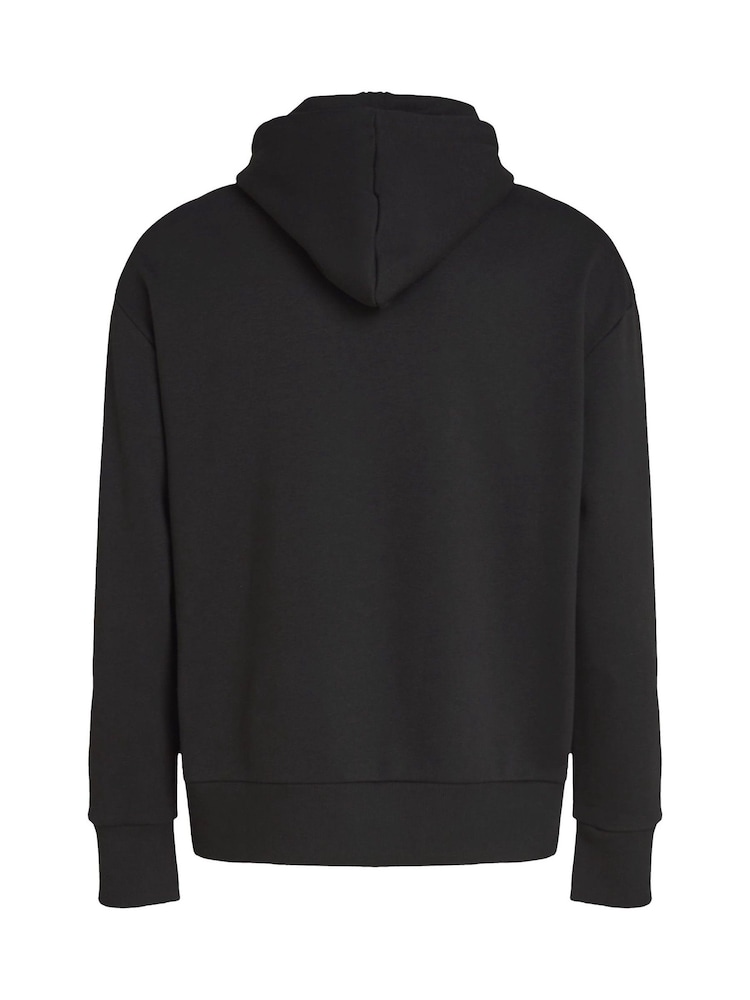 Calvin Klein Black Relaxed Hoodie With Nano Logo - Image 6 of 6