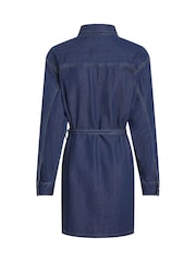Calvin Klein Blue Lyocell Belted Denim Shirt Dress - Image 2 of 2