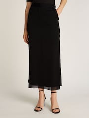 Calvin Klein Black Sheer Ankle Skirt - Image 1 of 7