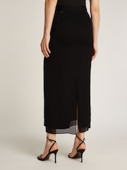Calvin Klein Black Sheer Ankle Skirt - Image 2 of 7