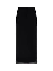 Calvin Klein Black Sheer Ankle Skirt - Image 5 of 7