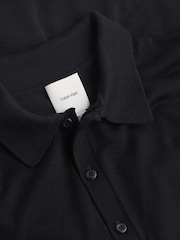 Calvin Klein Black Italian Merino Silk Long Sleeve Polo Shirt - Image 2 of 2