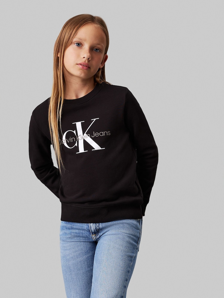 Calvin Klein Black Unisex 100% Cotton Monogram Sweatshirt - Image 1 of 5