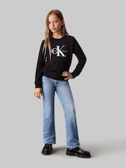 Calvin Klein Black Unisex 100% Cotton Monogram Sweatshirt - Image 4 of 5