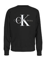 Calvin Klein Black Unisex 100% Cotton Monogram Sweatshirt - Image 5 of 5