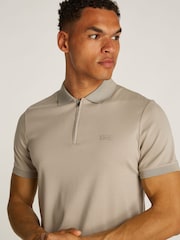 Calvin Klein Green Cotton Short Sleeve Zip Polo Shirt - Image 3 of 6