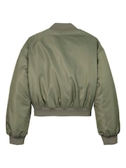 Calvin Klein Green Satin Boxy Bomber Jacket - Image 2 of 2