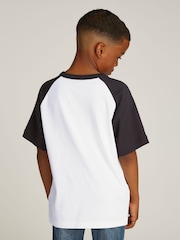 Calvin Klein White 100% Cotton Colourblock T-Shirt - Image 2 of 5