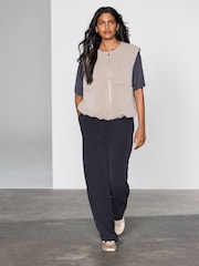 Black Slinky Supersoft Jersey Wide Leg Pull On Trousers - Image 1 of 7