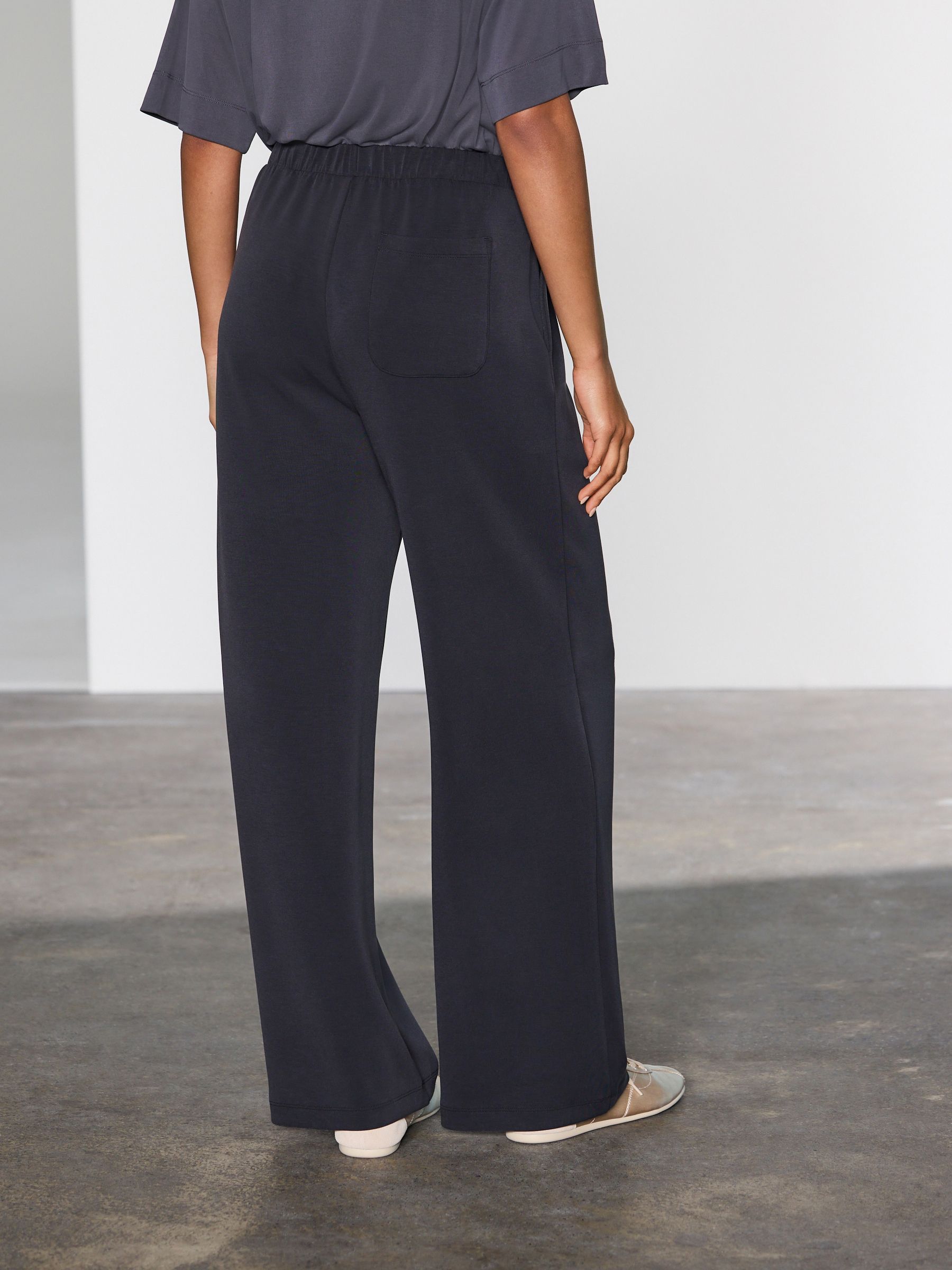 Buy Black Slinky Supersoft Jersey Modal Blend Wide Leg Pull On