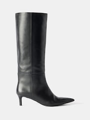 Mint Velvet Black Leather Long Boots - Image 3 of 4