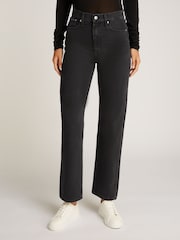Calvin Klein Black High Rise Straight Jeans - Image 1 of 6