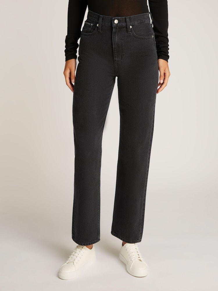 Calvin Klein Black High Rise Straight Jeans - Image 1 of 6