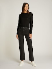 Calvin Klein Black High Rise Straight Jeans - Image 4 of 6