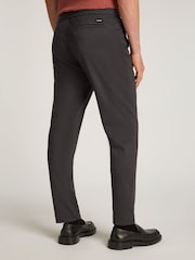 Calvin Klein Grey Tapered Knit Pleated Trousers - Image 6 of 8