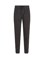 Calvin Klein Grey Tapered Knit Pleated Trousers - Image 8 of 8