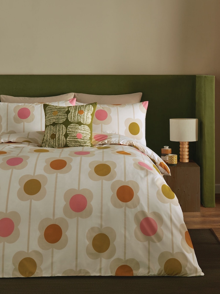 Orla Kiely Set of 2 Sunrise Abacus Flower Pillowcases - Image 2 of 3