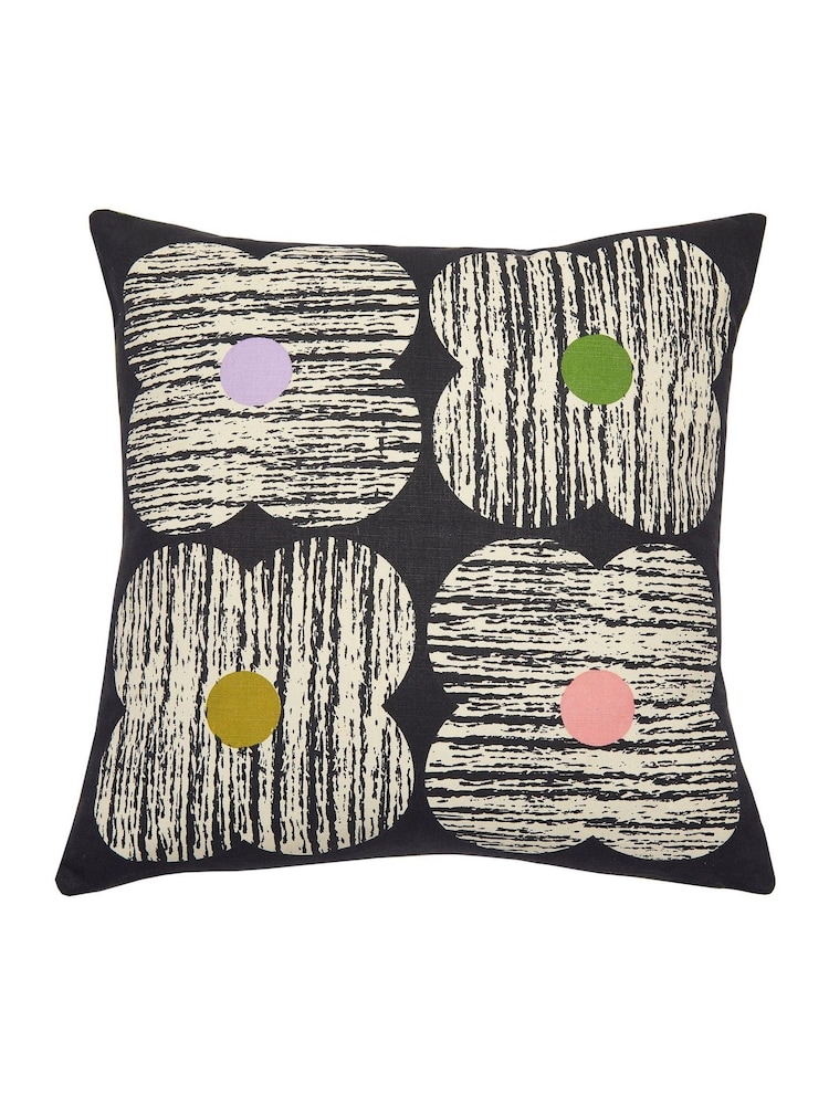 Orla Kiely Slate Textured Flower Cushion - Image 3 of 5