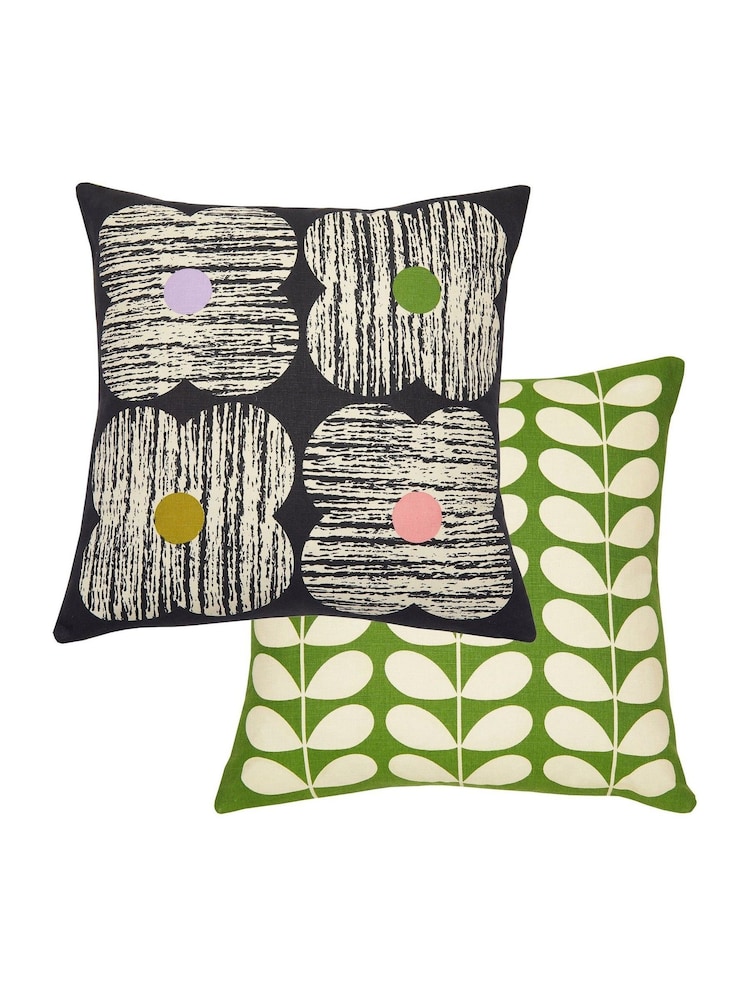 Orla Kiely Slate Textured Flower Cushion - Image 5 of 5